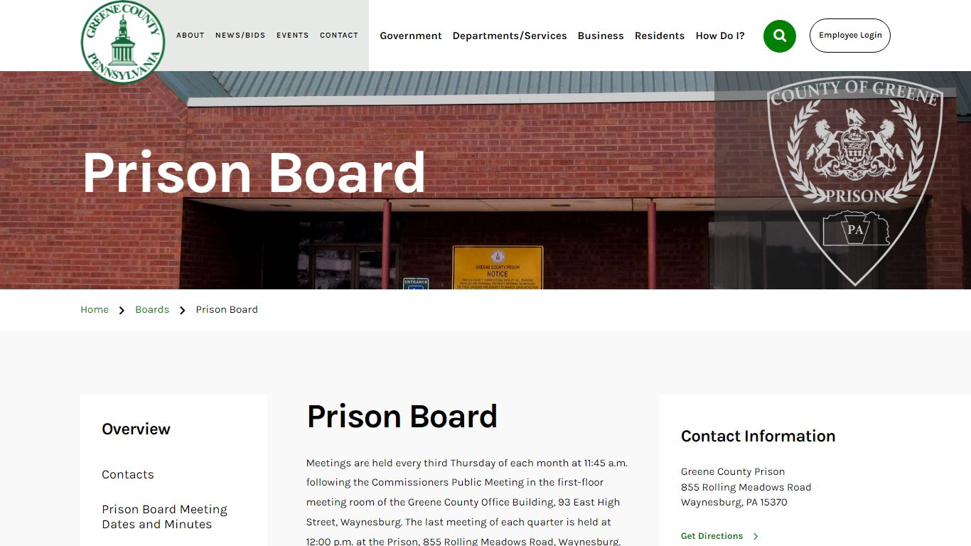 Prison Board | Greene County